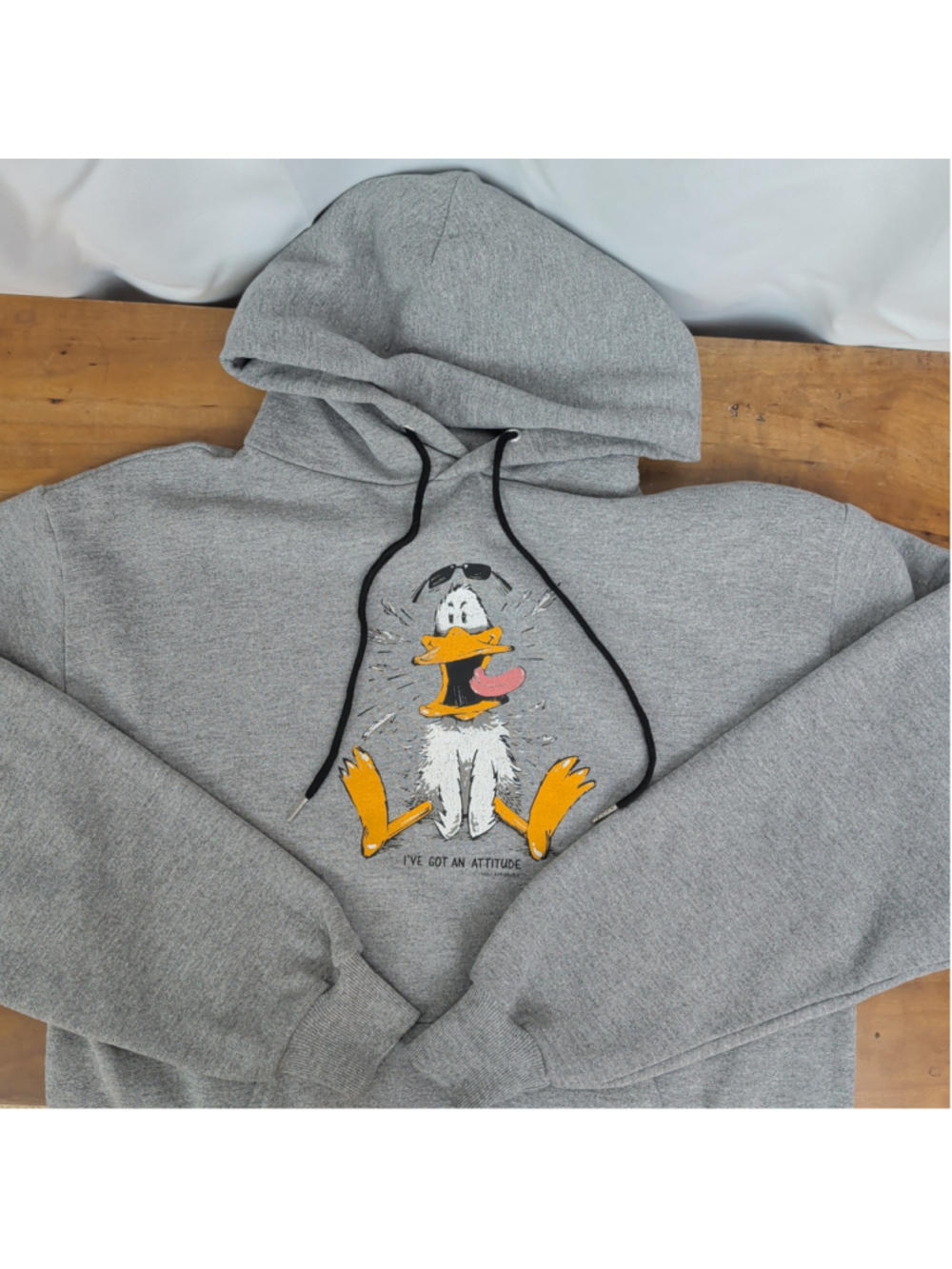 Y2K "I've got An Attitude" Duck Grey Hoodie